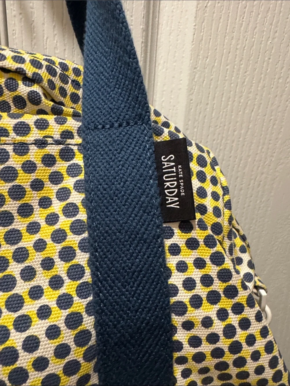 kate spade SATURDAY (2013-15) Yellow & Navy Polka Dot Travel Bag